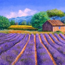 Схема вышивки «лаванда цветёт»