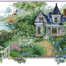 Схема вышивки «дом у моря»