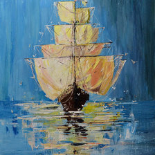 Схема вышивки «Красочный корабль.»