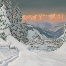 Схема вышивки «горная деревушка»