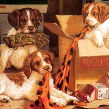 Схема вышивки «щенки»