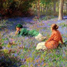 Схема вышивки «подруги на природе»