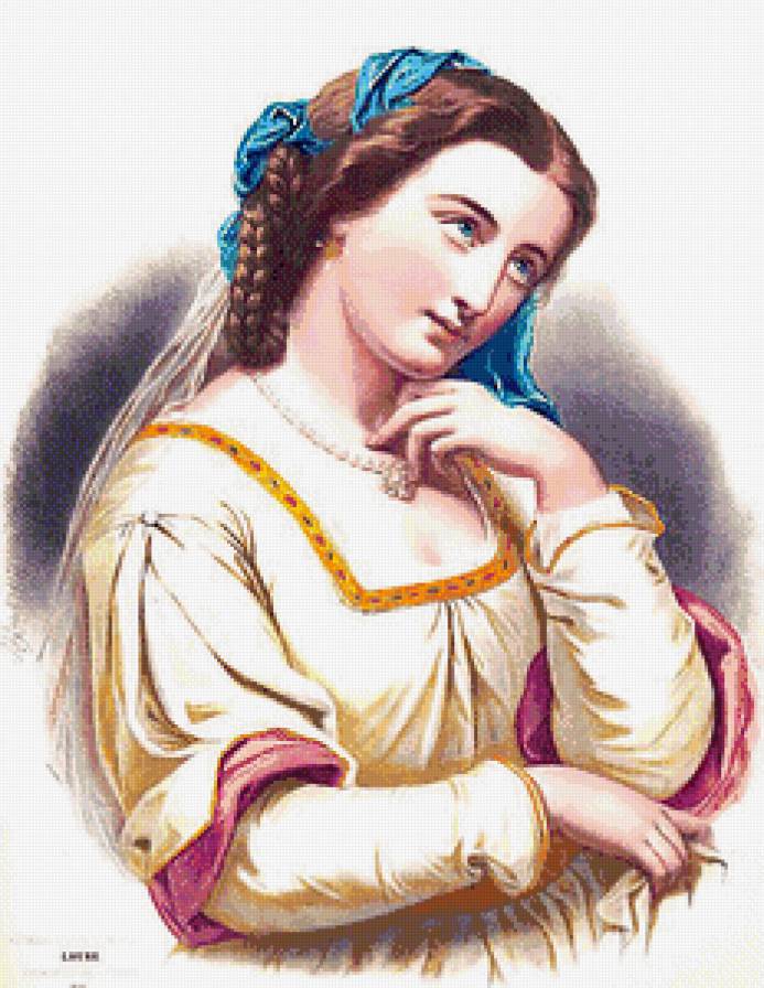 портрет девушки - графика, живопись, красавица, женщина, классика, девушка - предпросмотр