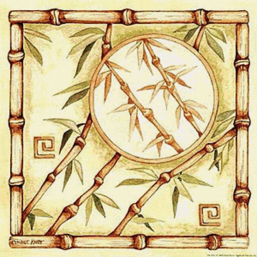 подушка "бамбук" 2 - бамбук, китай, подушка, восток, панно - предпросмотр