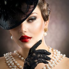 Схема вышивки «дама в шляпке»