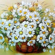 Схема вышивки «ромашки в корзине»