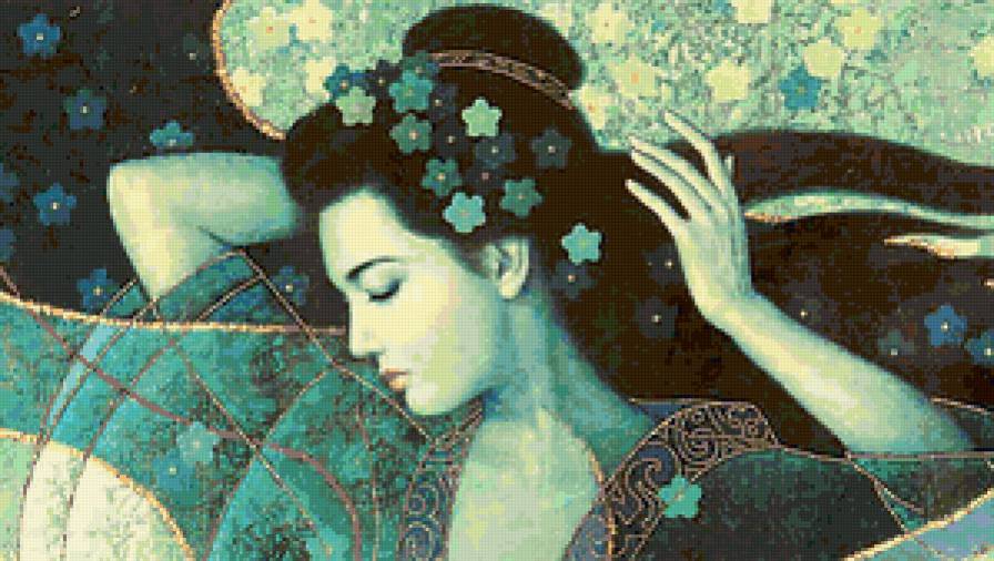 восточная девушка - девушка, восток, дворец, красавица, женщина, принцесса, арт - предпросмотр