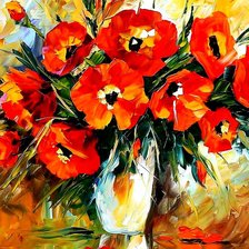 Схема вышивки «яркие маки»