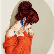 Схема вышивки «Девушка»