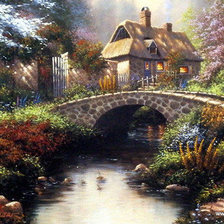 Схема вышивки «Домик в лесу»