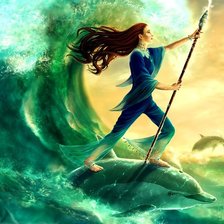 Схема вышивки «девушка на дельфине»