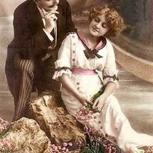 Схема вышивки «ретро открытка»