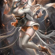 Схема вышивки «девушка-олень»