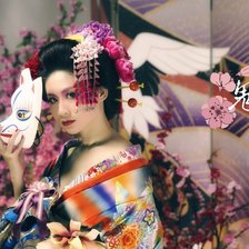 Схема вышивки «Японка»