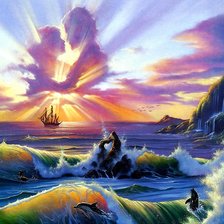 Схема вышивки «любовь и море»