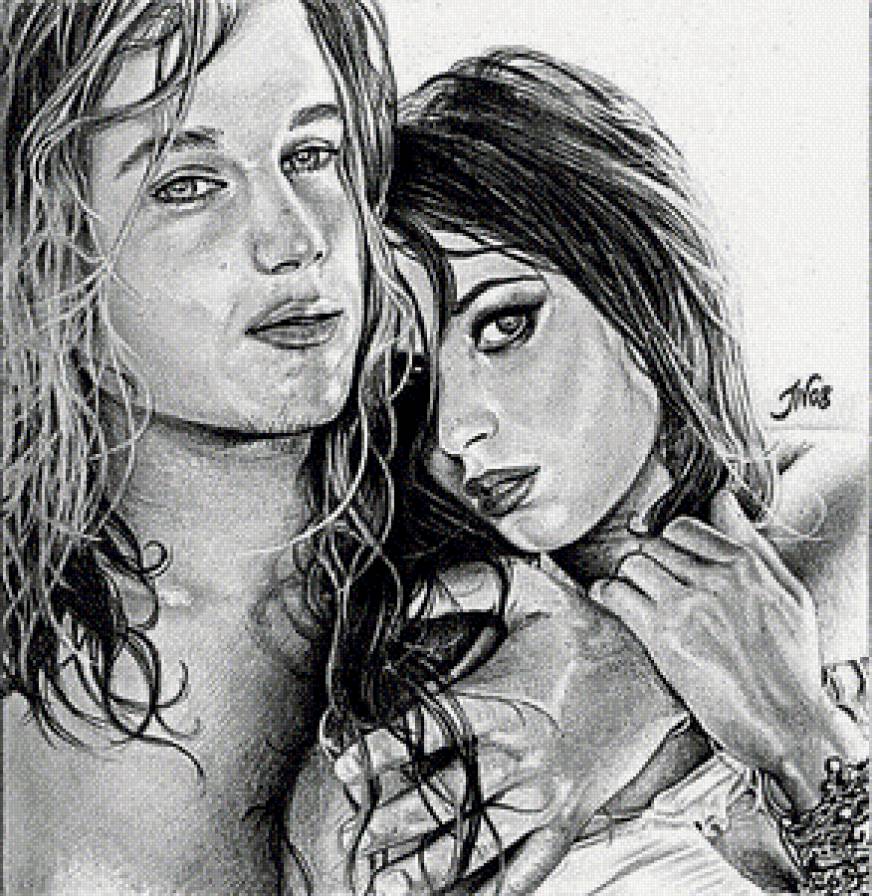 Серия "Двое" - девушка, любовь, парень, чувства, черное и белое - предпросмотр