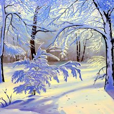 Схема вышивки «яркая зима»