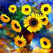 Схема вышивки «подсолнухи»