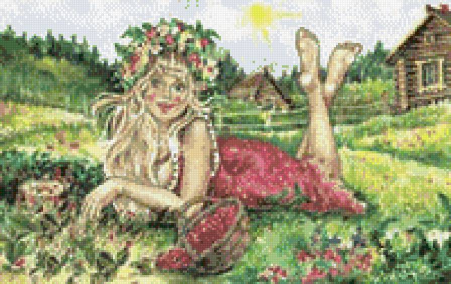 Лето - девушка с цветами, лето, девушка, цветы - предпросмотр