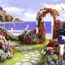 Схема вышивки «арка к морю»