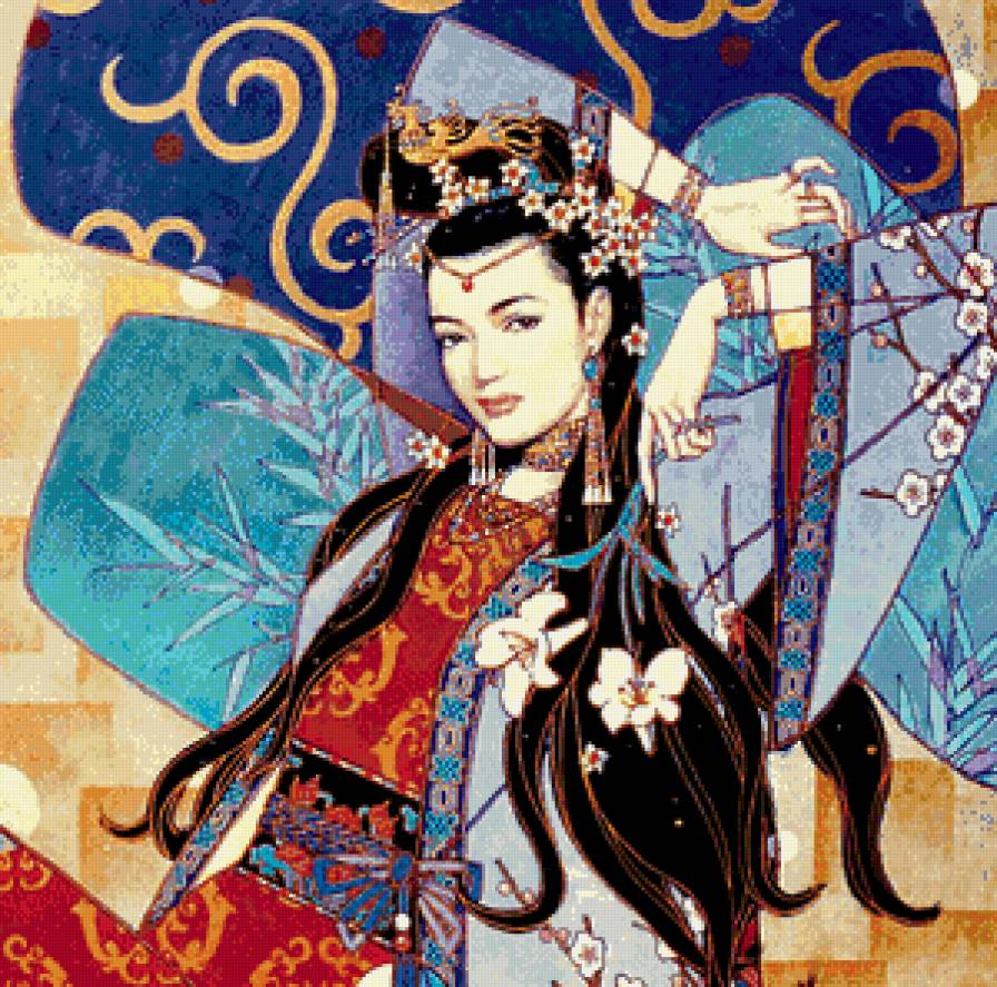 восточная принцесса - восток, арт, принцесса, девушка, женщина, дворец, красавица - предпросмотр