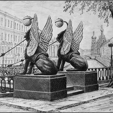 Схема вышивки «грифоны»