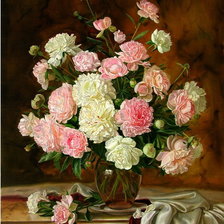 Ваза с пионами