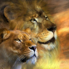 Схема вышивки «львы»