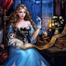 девушка с котёнком