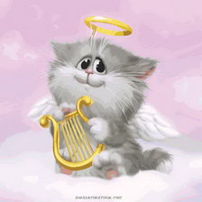 Схема вышивки «котик ангелок»