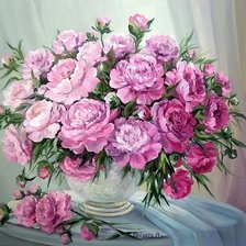 Схема вышивки «Пионы»