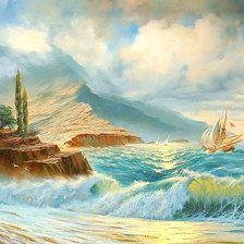 Схема вышивки «морской пейзаж»