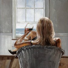 Схема вышивки «Дама с бокалом»