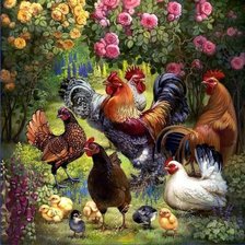 Схема вышивки «Gallinero»