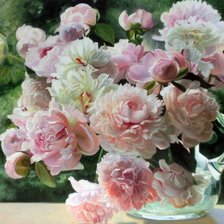 Схема вышивки «Розовые пионы»