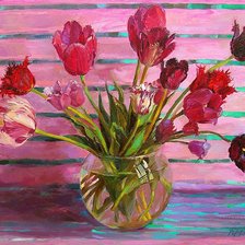 Схема вышивки «весенние тюльпаны»