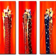 Схема вышивки «африканки в абстракции (триптих)»