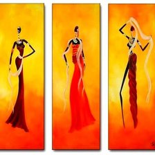 Схема вышивки «африканки в абстракции (триптих)»