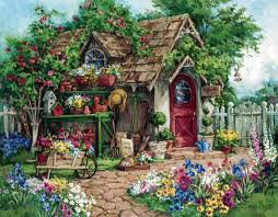 №940941 - дом, цветы, дворик - оригинал