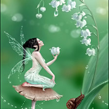 Схема вышивки «фея с ландышем»