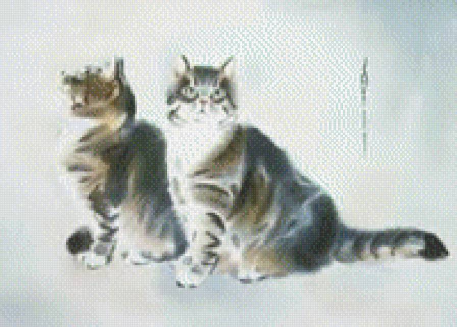 №941044 - живопись, китай, коты - предпросмотр