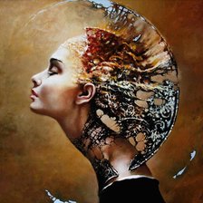 Схема вышивки «Девушка»