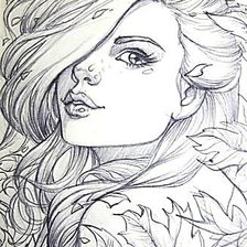 Схема вышивки «портрет девушки»