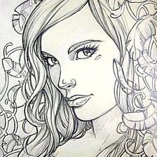 Схема вышивки «портрет девушки»