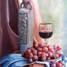 Схема вышивки «Ваза и виноград.»