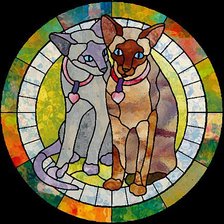 Схема вышивки «Витражные кошки. На счастье.»