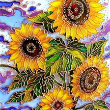 Схема вышивки «Витраж подсолнухи.»