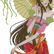 Схема вышивки «девушка»