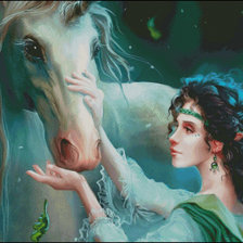 Схема вышивки «Elfo con su caballo»