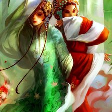 Схема вышивки «восточные девушки»